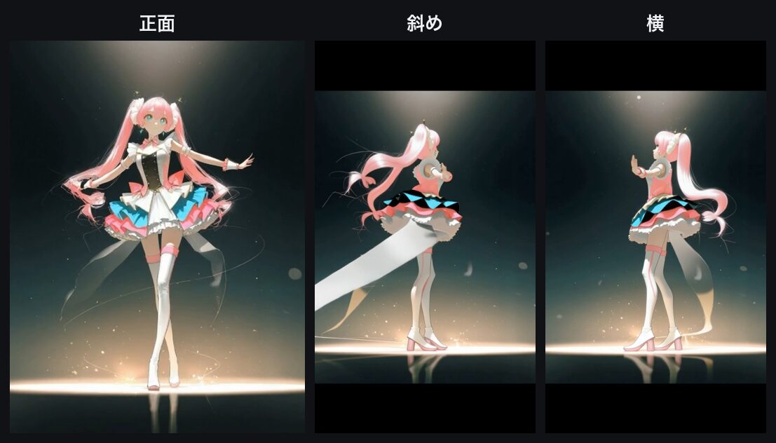 実際にやってみた:360度ビューでキャラを回転