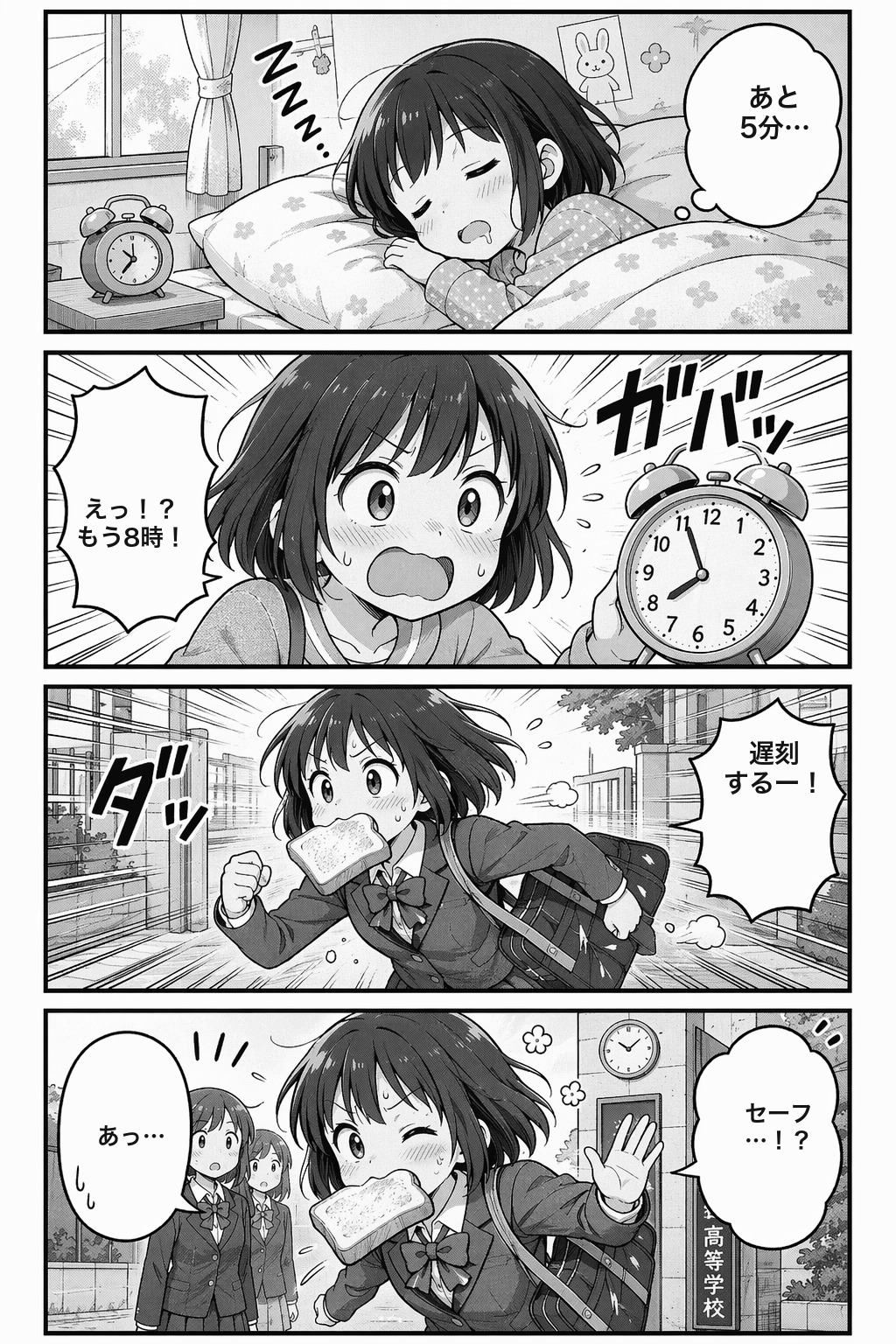 セリフを入れれば4コマが完成します