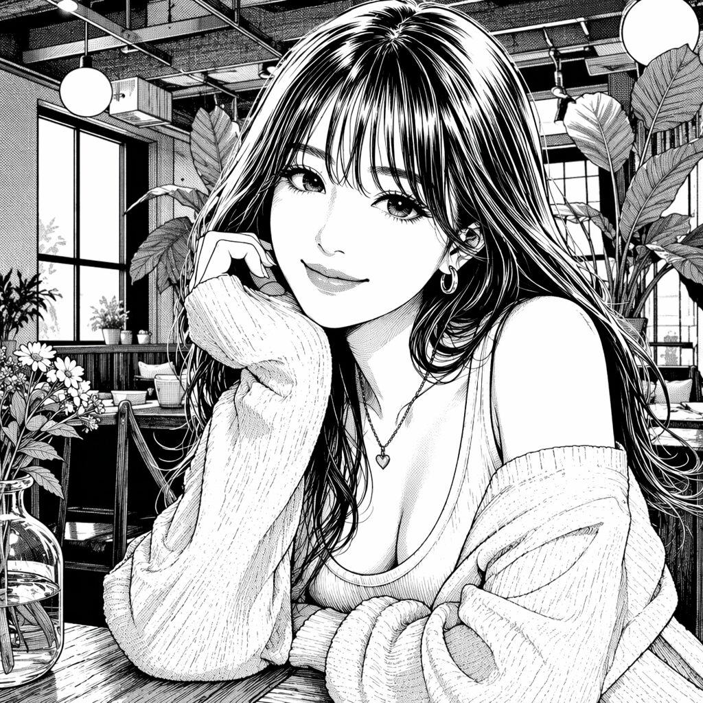 【作例】1枚の写真が、本格的なマンガの絵になります