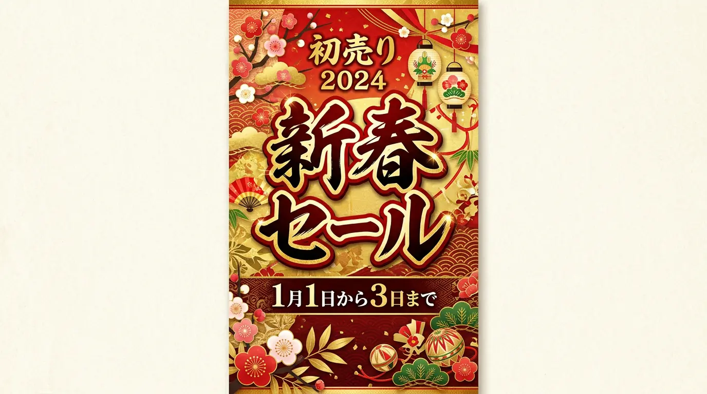 作例3：和風ポスター（弱点も出ました）