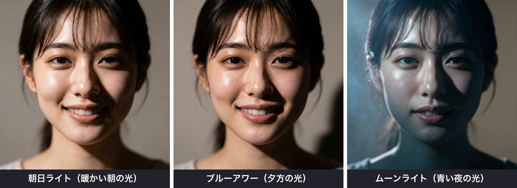 それぞれの仕上がりを大きく見てみます