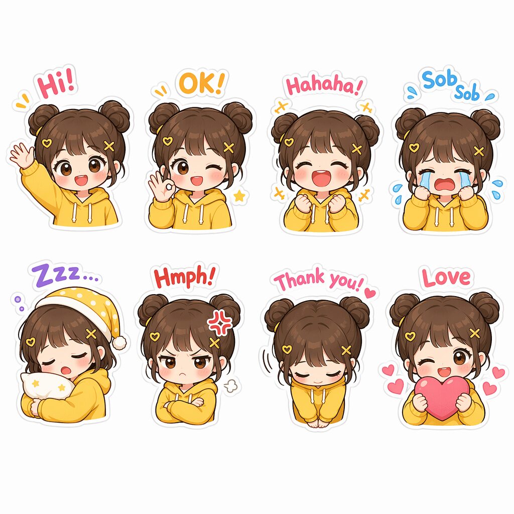 【作例②】文字入りのスタンプもまとめて作れます